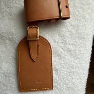 Louis Vuitton Luggage Tag and Poignet for Keepall, etc Light Vachetta Leather